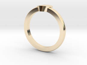Heart Mid Finger Ring in 14K Yellow Gold