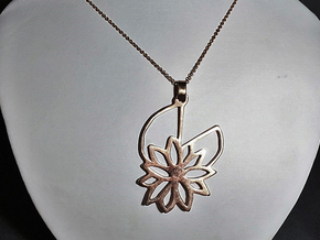 Waterlily Pendant in Polished Bronze