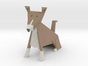 Folded Sculpture Dogs, Shetland Sheepdogs in Full Color Sandstone