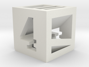 Photogrammatic Target Cube 4 in White Natural Versatile Plastic