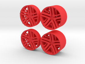 LC Rims - Inserts for Slot Car rims in Red Processed Versatile Plastic
