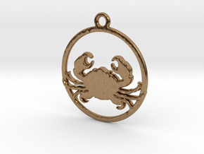 Cancer Pendant in Natural Brass