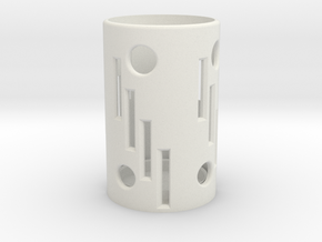 60 mm Candle Holder. in White Natural Versatile Plastic: Medium