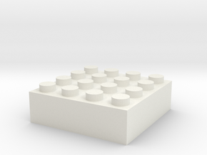 Block 4x4 in White Natural Versatile Plastic
