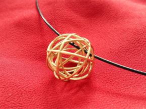 Woven Globe Pendant in Natural Brass