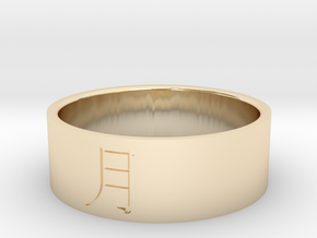 Ring Japanese Kanji means moon in 14k Gold Plated Brass: 7 / 54