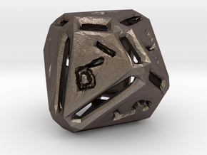 Rough Poly D10 in Polished Bronzed Silver Steel
