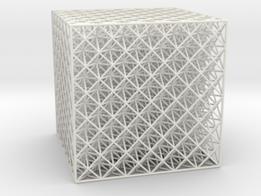 Octet Truss Cube (6x6x6) in White Natural Versatile Plastic