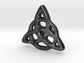 Triquetra Pendant in Polished and Bronzed Black Steel