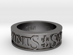 Saints Member Ring Size 14 in Polished Nickel Steel