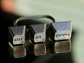  Ctrl+Alt+Del Statement Ring in Polished Bronzed Silver Steel: 10 / 61.5