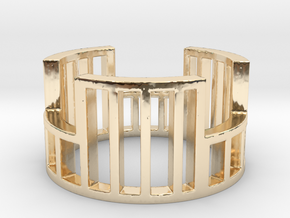 Cage Ring Size 10.5 in 14k Gold Plated Brass: Small