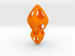 Tetrahedron Double Interlocked in Orange Processed Versatile Plastic