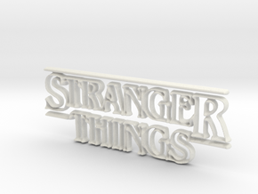 Stranger Things Logo in White Natural Versatile Plastic