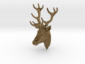 Deer head pendant in Natural Bronze