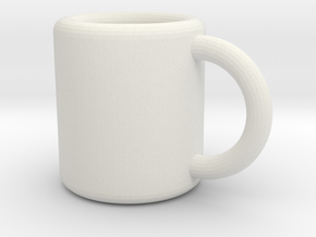 Coffee Mug Earring in White Natural Versatile Plastic