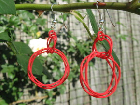 Knots Earrings in Red Processed Versatile Plastic