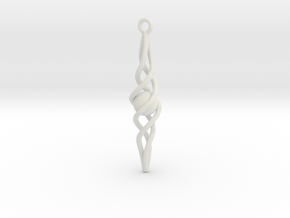 Spiral Earring in White Natural Versatile Plastic