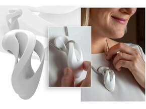 Pierced & Twisted Pendant Variant - 01 in White Natural Versatile Plastic