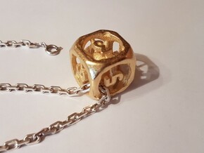 Dice/Dé à jouer in Polished Gold Steel