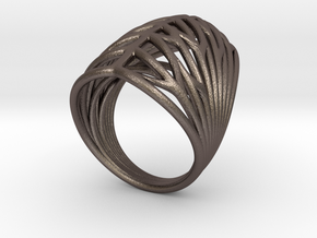 Echo.E ring in Polished Bronzed Silver Steel