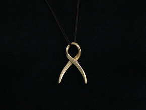 Ribbon Pendant (#2410) in Polished Gold Steel