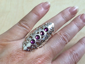 BlakOpal Gothic Filligree Ring - size 8 in Fine Detail Polished Silver