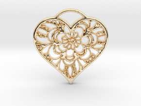 Heart Lace in 14k Gold Plated Brass