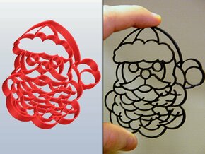 Santa Claus Cookie Cutter (3 layers, 10 mm) in White Natural Versatile Plastic