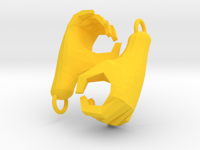 Hands Charm in Yellow Processed Versatile Plastic