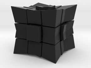 Cube inward 3*3*3 (without spider) in Black Natural Versatile Plastic