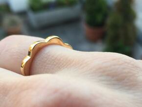 Flower Power Ring ML 18mm in Polished Bronze