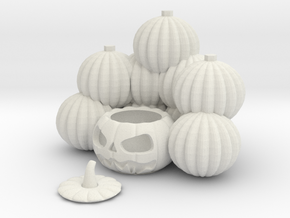 Pile Of Pumpkins Jackolantern in White Natural Versatile Plastic