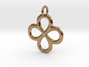 Dual Infinity Flower Pendant in Polished Brass