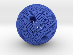 Soft-Boiled Geodesic (6cm) in Blue Processed Versatile Plastic