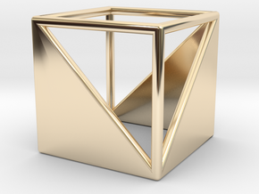 CUBE Nº 2 RING in 14k Gold Plated Brass: 7 / 54