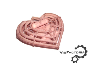 Steampunk Heart Pendant in White Natural Versatile Plastic
