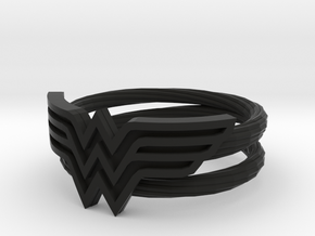 Wonder Woman Ring With Lasso Size 7 in Black Natural Versatile Plastic: 7 / 54