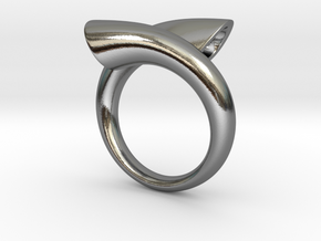 Ring biconico acuto in Polished Silver: 6 / 51.5