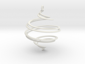 Spiral Ornament 2 in White Natural Versatile Plastic