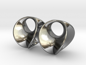 Hyperbole 01 Earrings in Polished Silver