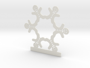 Customizable Gingerbread Man Snowflake Ornament in White Natural Versatile Plastic