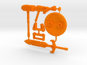 Cosmic Weapons Pack for MOTU and Similar Figures in Orange Processed Versatile Plastic