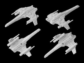 E-Wing (two laser cannons variant) 1/270 in White Natural Versatile Plastic