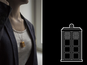 Dr. WHO - TARDIS Pendant in Polished Gold Steel