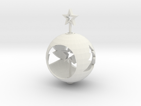 Christmas Ball With Movable Star in White Natural Versatile Plastic: Large