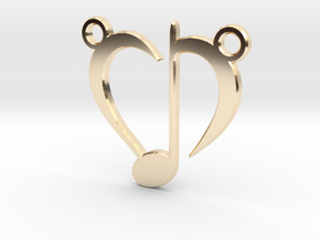Love Music pendant in 14k Gold Plated Brass