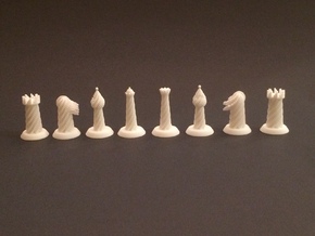 Spiral Chess Set in White Natural Versatile Plastic