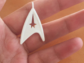 Starfleet Command Badge pendant in White Natural Versatile Plastic