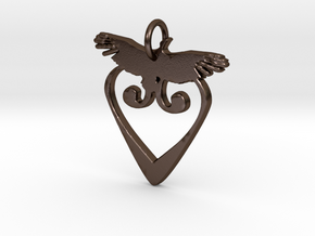 Peace Dove Pendant in Polished Bronze Steel
